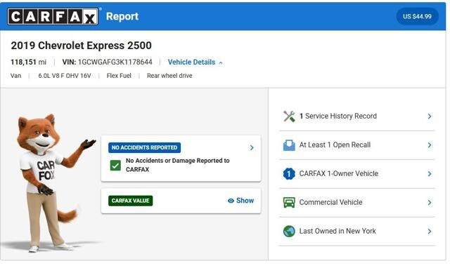 2019 Chevrolet Express 2500 in Blauvelt, NY 10913 - 18136371 10