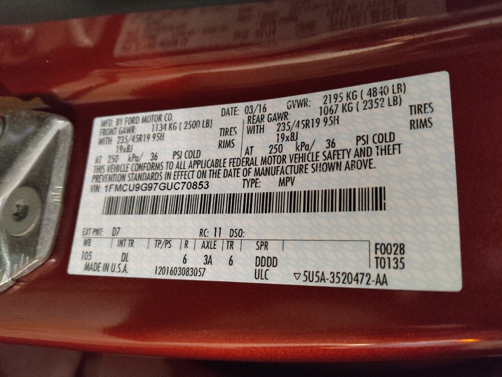 2016 Ford Escape in Knoxville, TN 37923 - 18136430 33