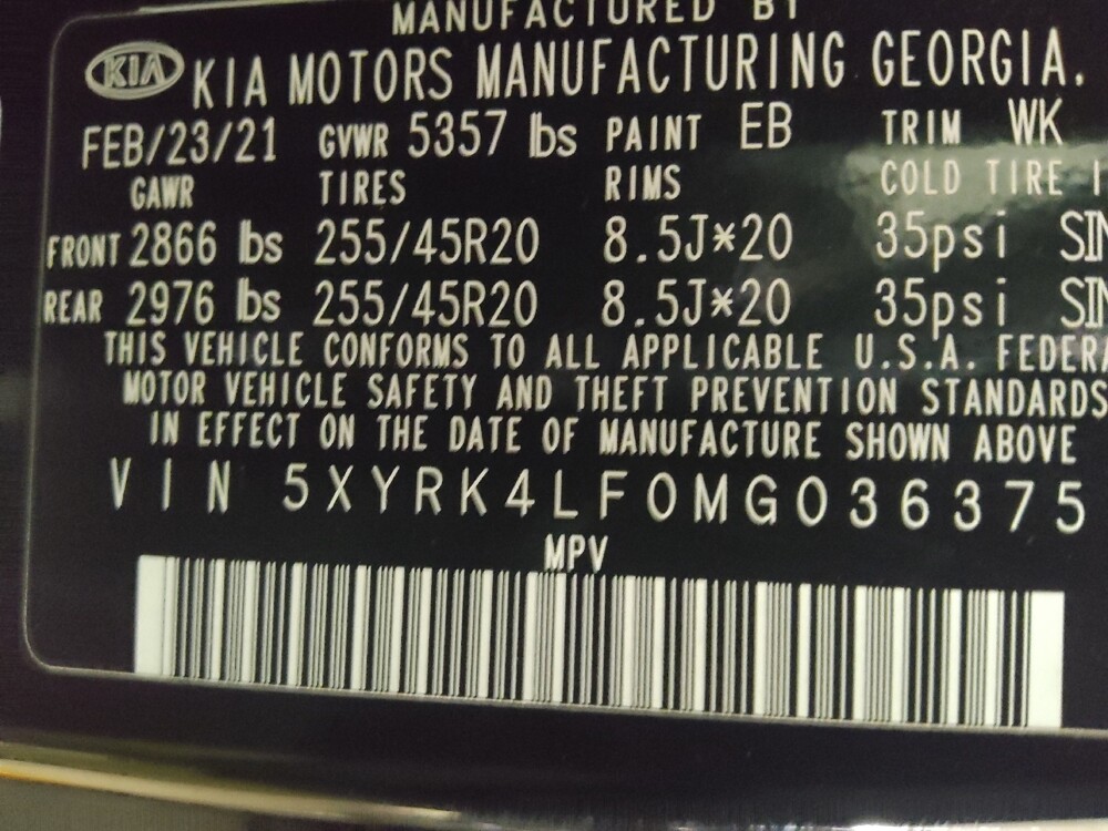 2021 Kia Sorento in Union City, GA 30291 - 18136434 33