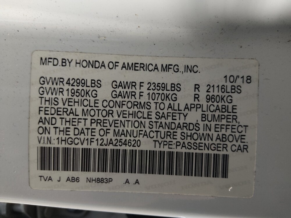 2018 Honda Accord in Fort Myers, FL 33907 - 18136469 33