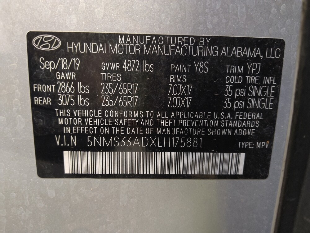 2020 Hyundai Santa Fe in Tallahassee, FL 32304 - 18136472 33