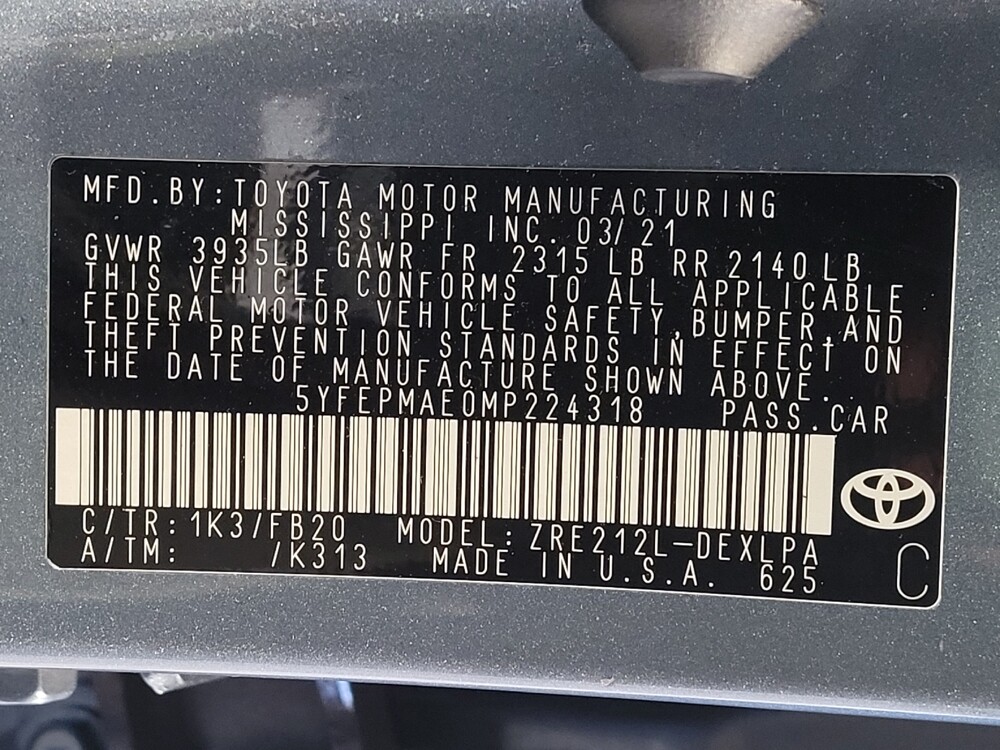 2021 Toyota Corolla in Union City, GA 30291 - 18136525 33