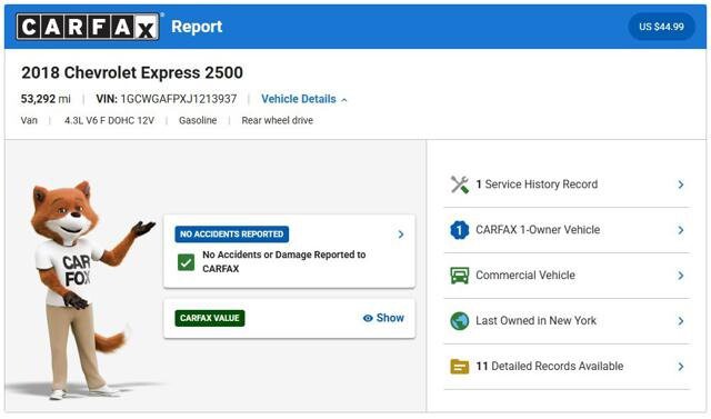 2018 Chevrolet Express 2500 in Blauvelt, NY 10913 - 18136682 6