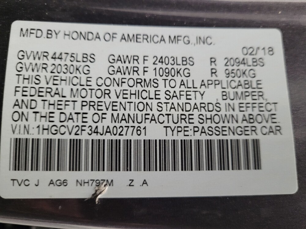 2018 Honda Accord in Downey, CA 90241 - 18137165 33