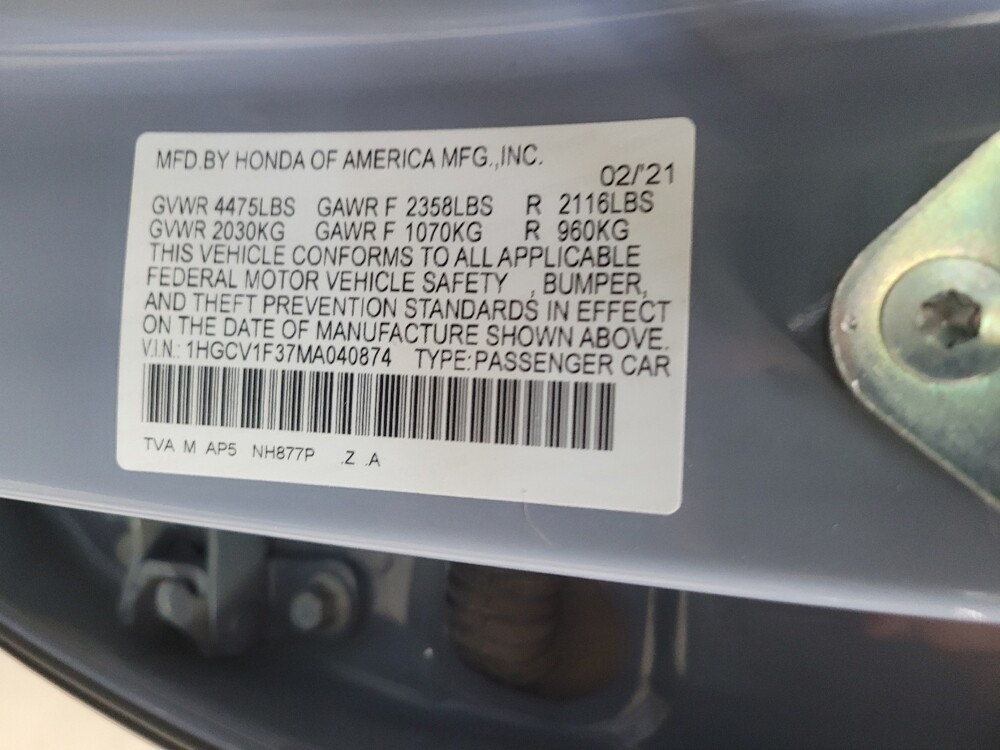 2021 Honda Accord in Sacramento, CA 95821 - 18137248 33