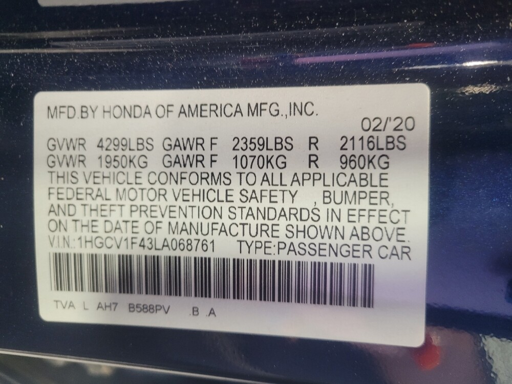 2020 Honda Accord in Jackson, MS 39211 - 18137266 33
