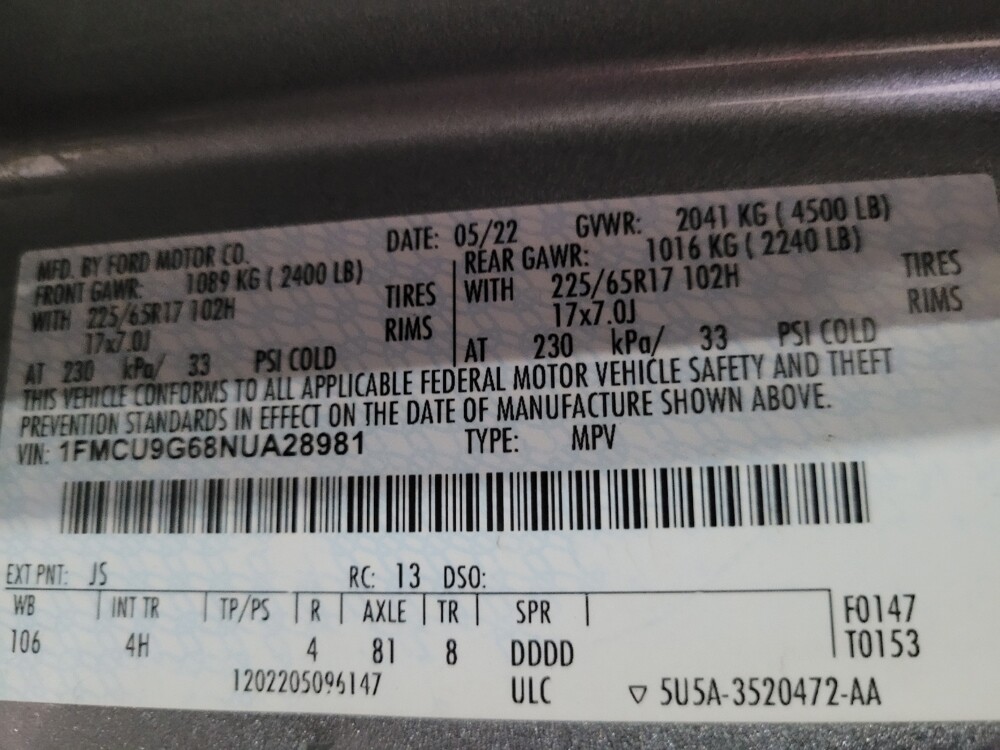 2022 Ford Escape in New Castle, DE 19720 - 18137430 33