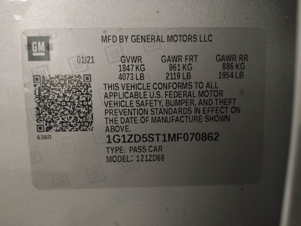 2021 Chevrolet Malibu in Arlington, TX 76011 - 18137718 33