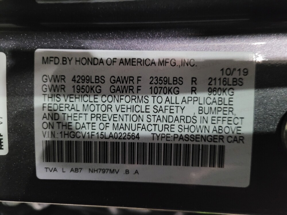 2020 Honda Accord in Williamstown, NJ 8094 - 18138107 33