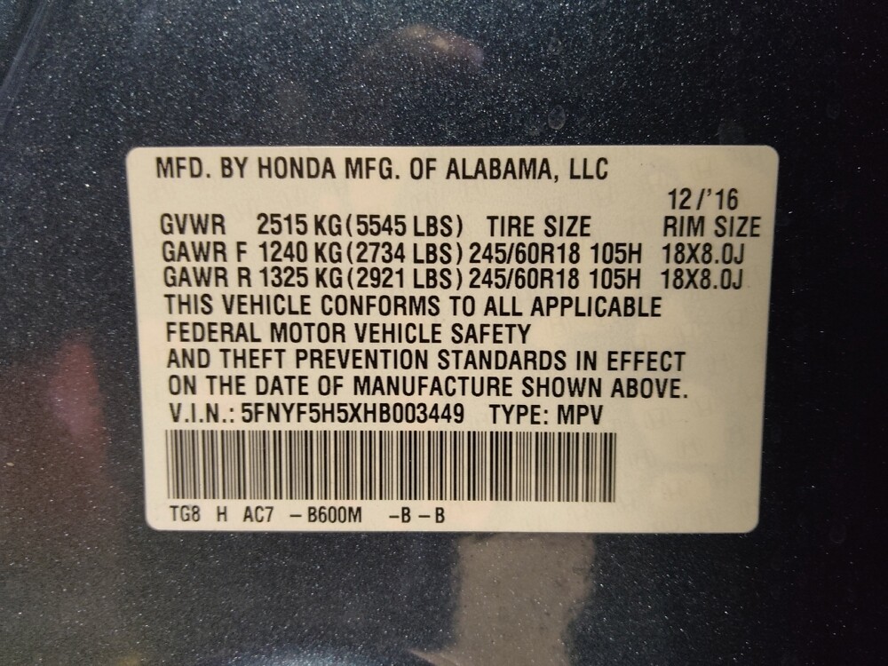 2017 Honda Pilot in West Palm Beach, FL 33409 - 18138153 33