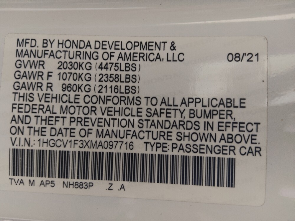 2021 Honda Accord in Chattanooga, TN 37421 - 18138210 33