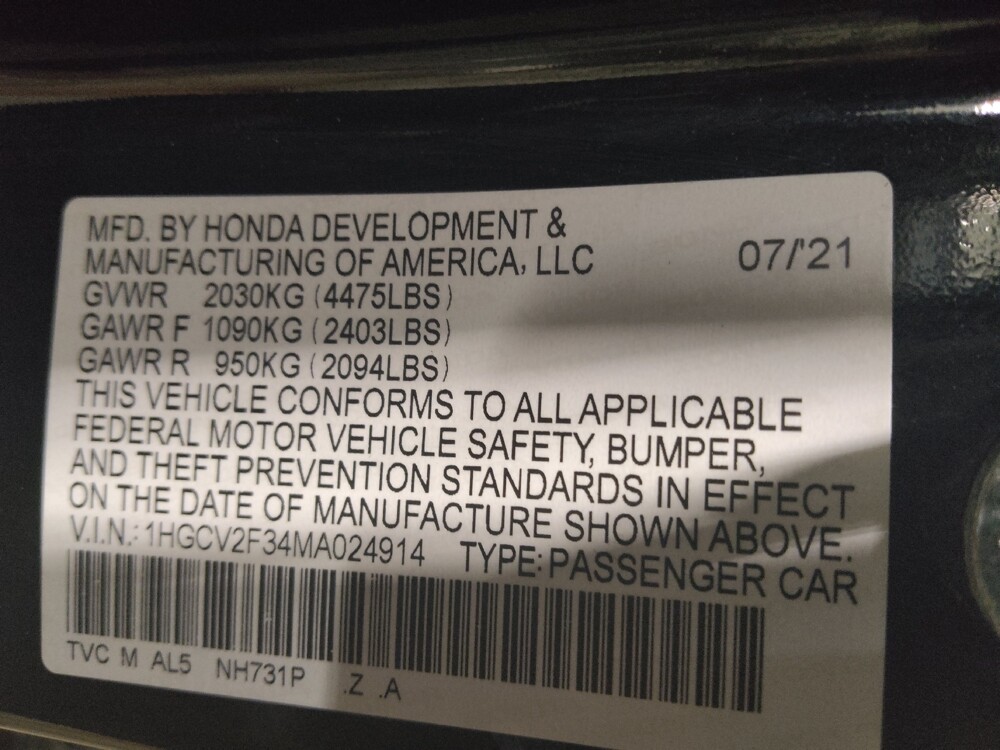 2021 Honda Accord in Oklahoma City, OK 73139 - 18138542 33