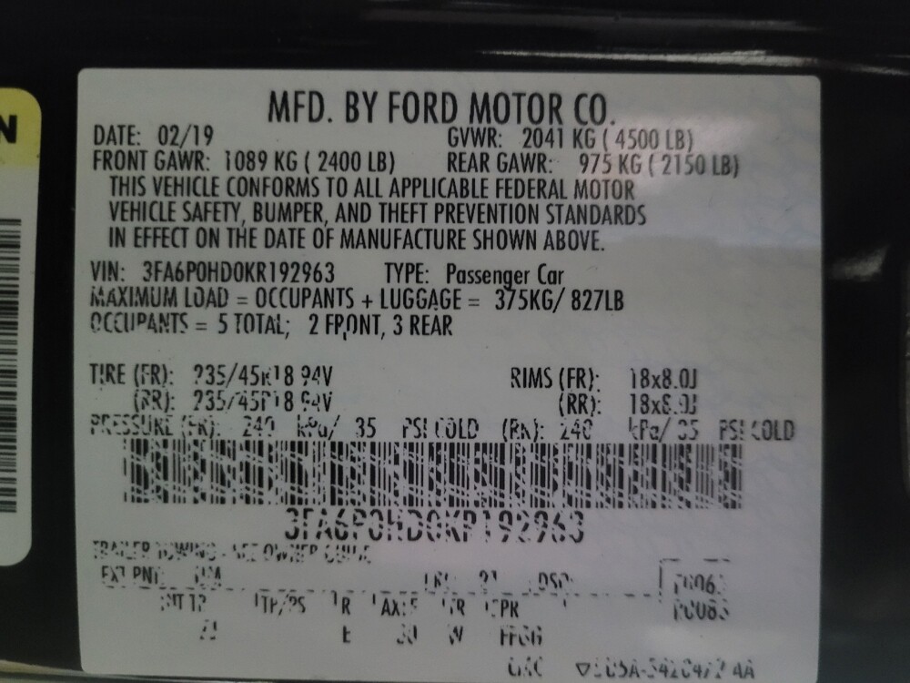 2019 Ford Fusion in Union City, GA 30291 - 18138712 33