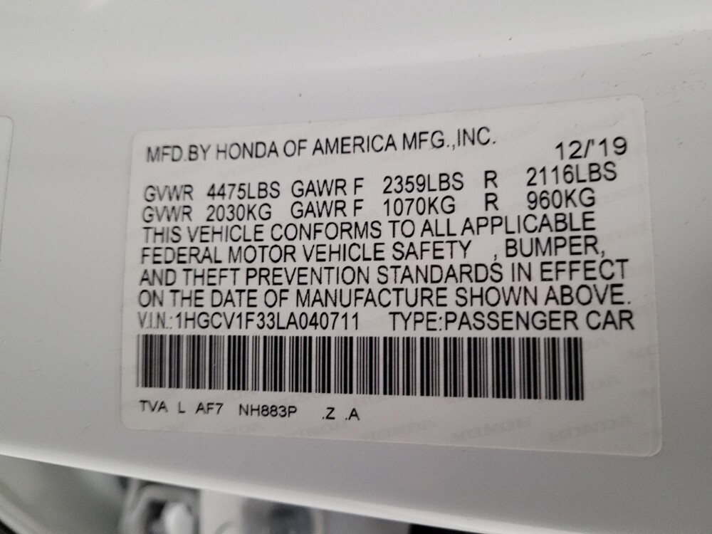2020 Honda Accord in Downey, CA 90241 - 18138976 33