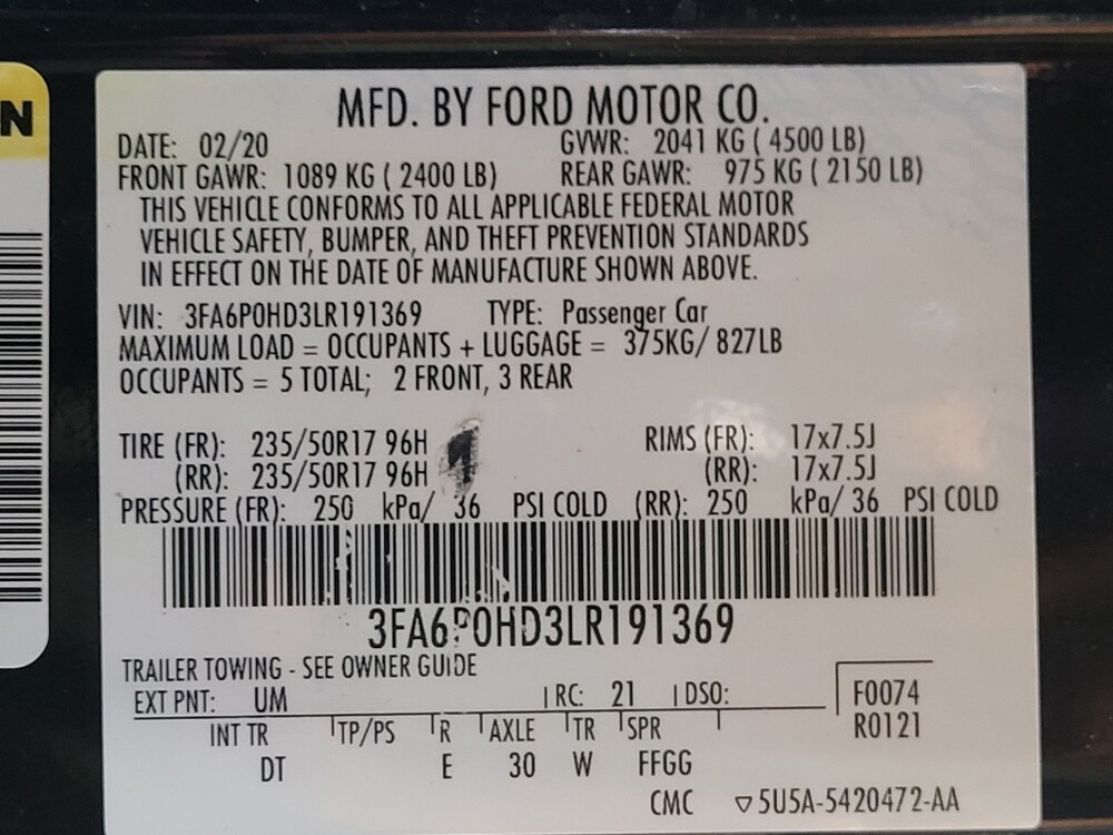 2020 Ford Fusion in Jacksonville, FL 32225 - 18139004 33