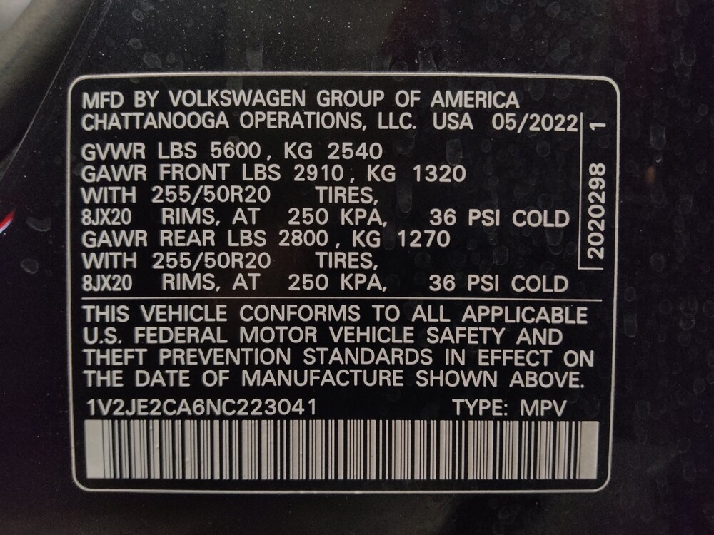 2022 Volkswagen Atlas in Orlando, FL 32808 - 18139125 33