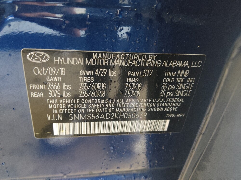 2019 Hyundai Santa Fe in Macon, GA 31210 - 18139363 33