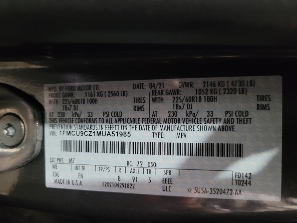 2021 Ford Escape in New Castle, DE 19720 - 18139621 33