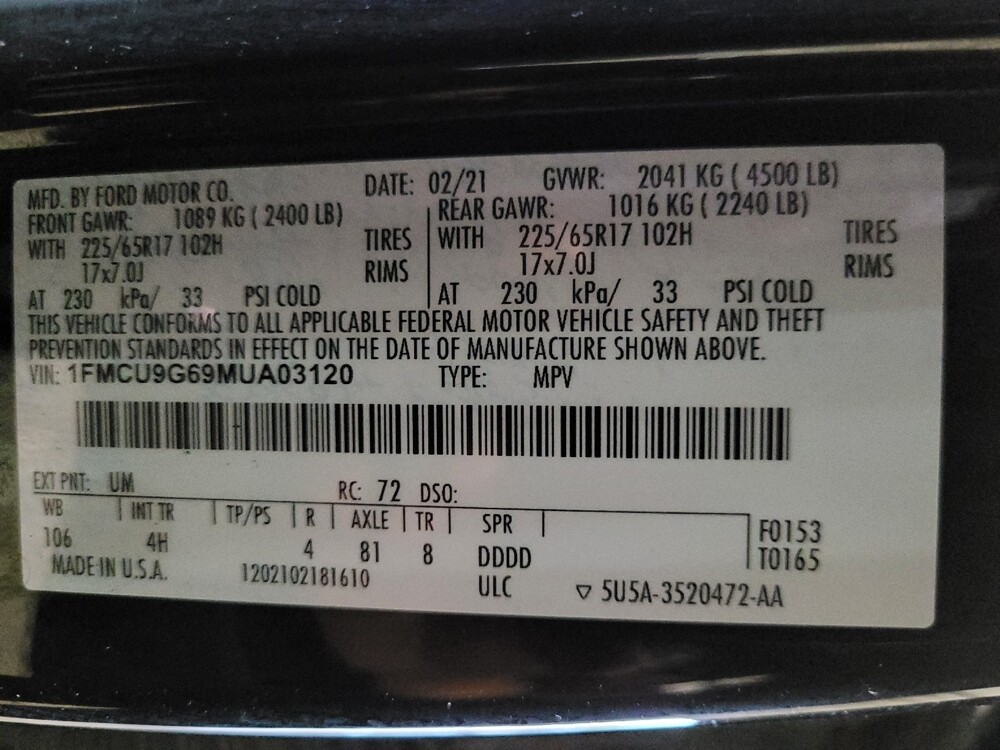 2021 Ford Escape in Henrico, VA 23223 - 18140135 33