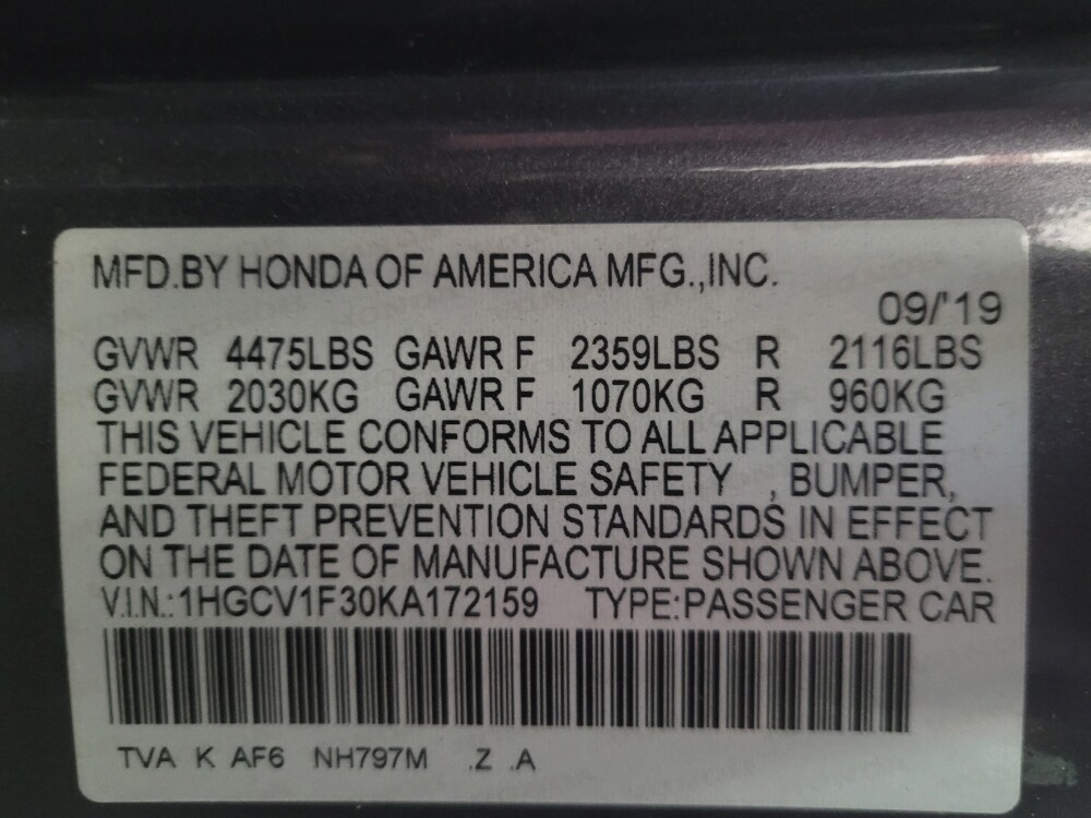 2019 Honda Accord in Jackson, MS 39211 - 18140156 33