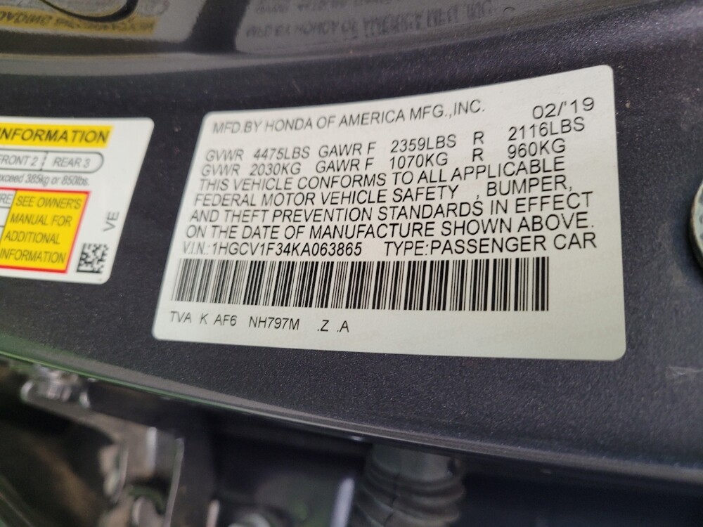 2019 Honda Accord in Miamisburg, OH 45342 - 18140246 33