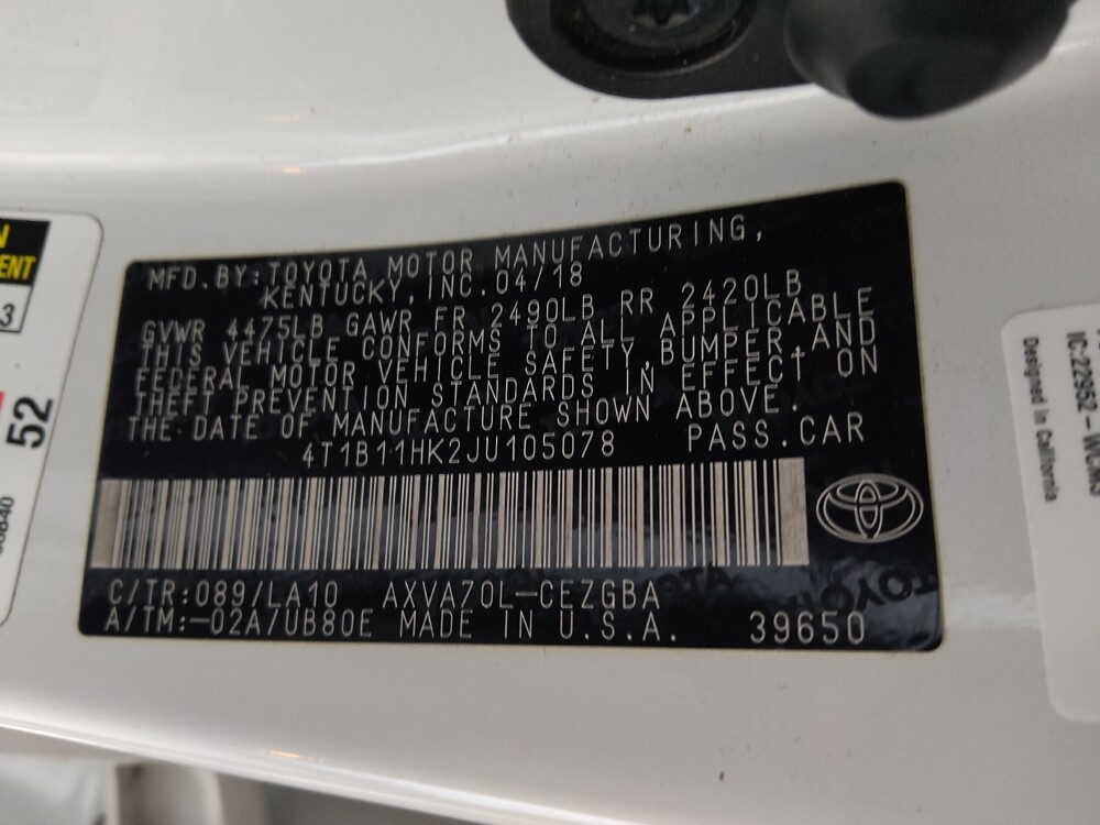 2018 Toyota Camry in Macon, GA 31210 - 18140299 33
