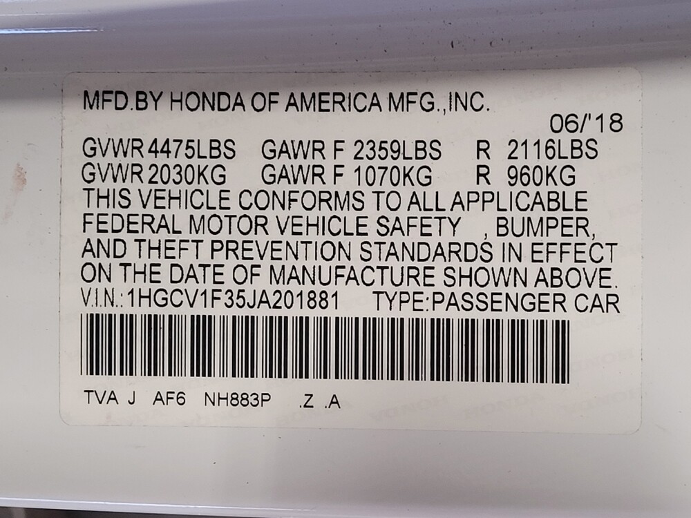 2018 Honda Accord in Ocala, FL 34471 - 18140512 33