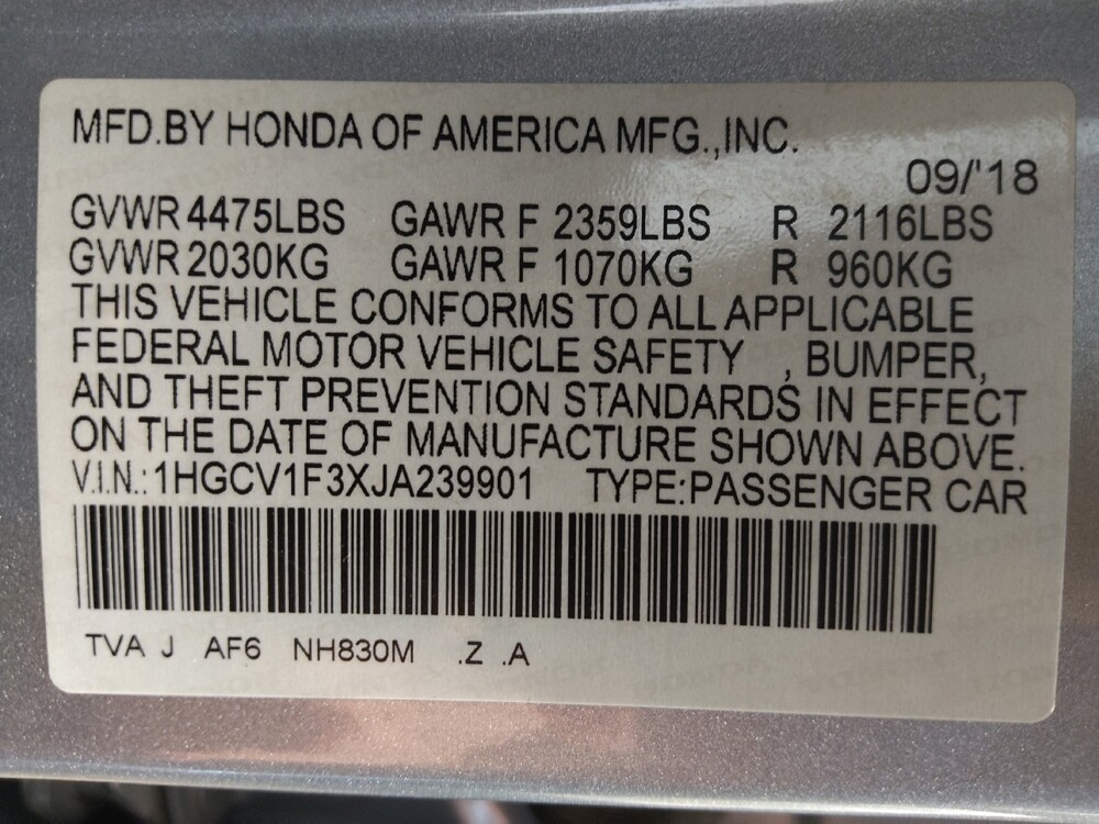 2018 Honda Accord in Live Oak, TX 78233 - 18140562 33