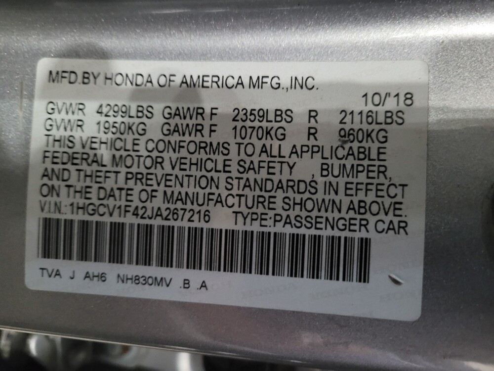 2018 Honda Accord in Temple Hills, MD 20746 - 18140589 33