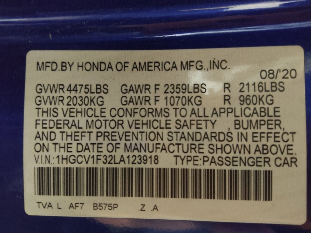 2020 Honda Accord in Gastonia, NC 28056 - 18140636 33