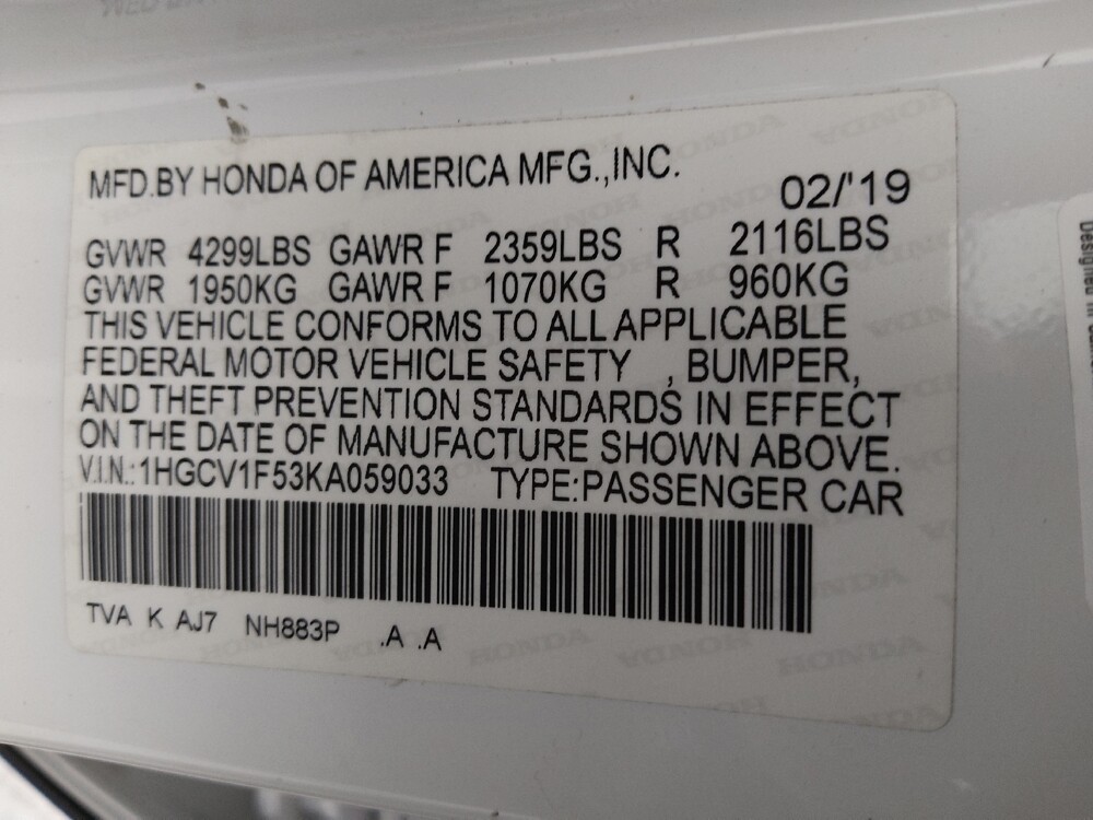 2019 Honda Accord in Gladstone, MO 64118 - 18140787 33