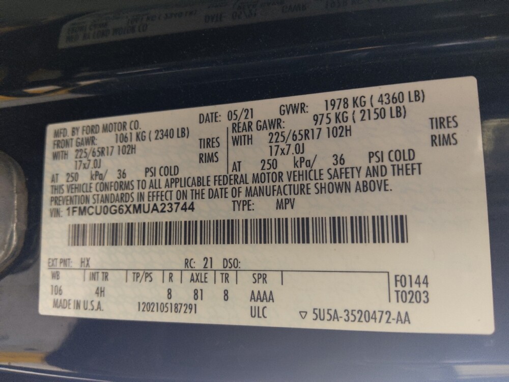 2021 Ford Escape in Union City, GA 30291 - 18140951 33