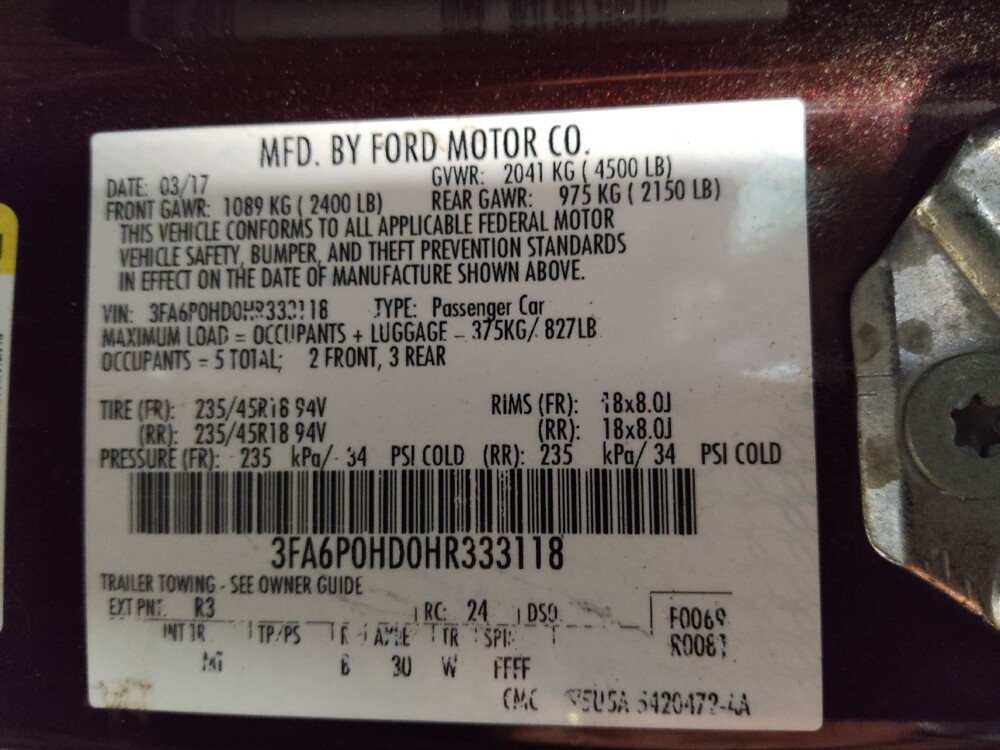 2017 Ford Fusion in Savannah, GA 31419 - 18141026 33