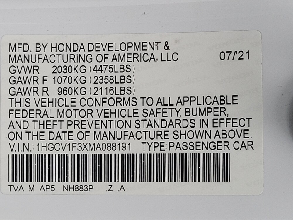 2021 Honda Accord in Memphis, TN 38128 - 18141101 33