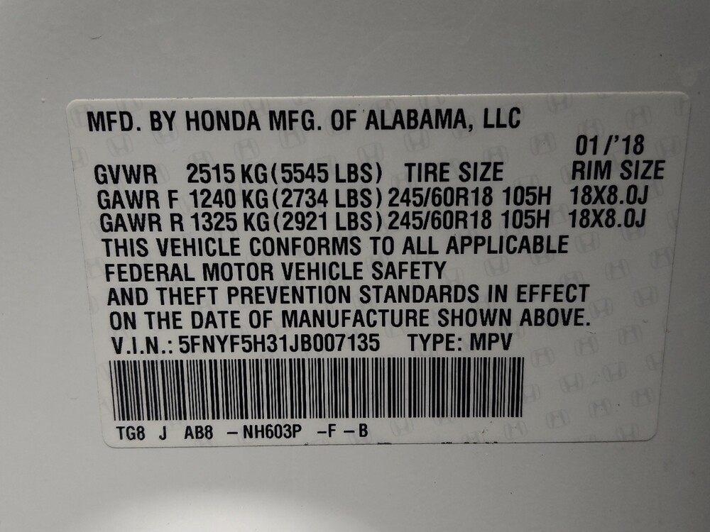 2018 Honda Pilot in Temple, TX 76502 - 18141112 33
