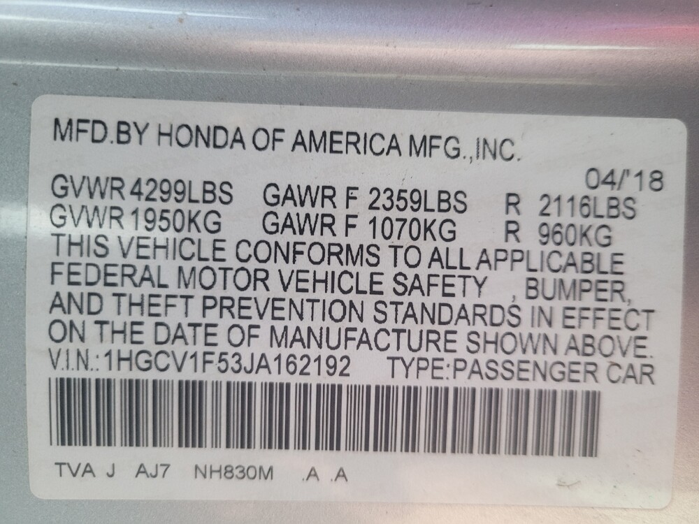 2018 Honda Accord in Duluth, GA 30096 - 18141231 33