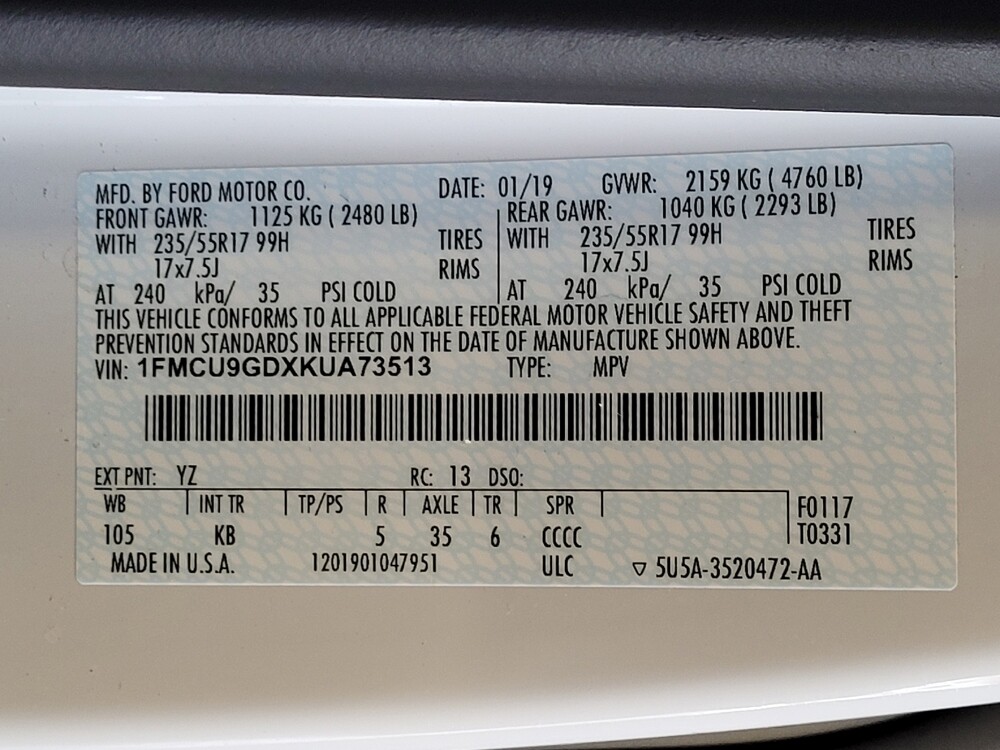 2019 Ford Escape in Mobile, AL 36606 - 18141286 33