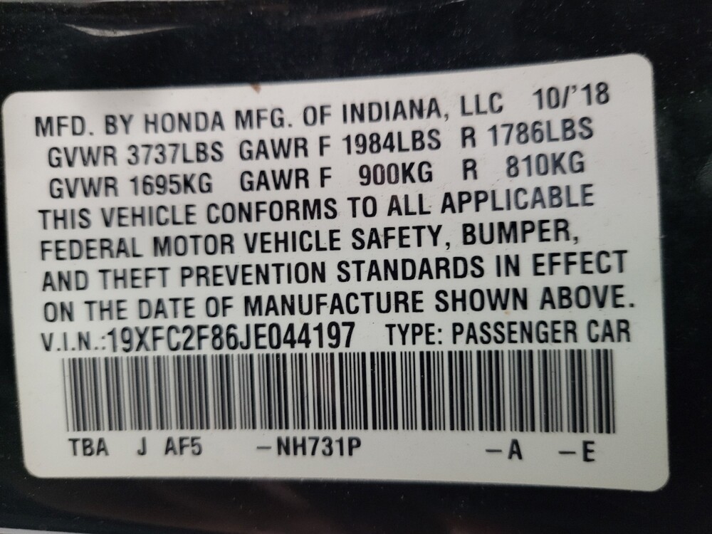 2018 Honda Civic in Memphis, TN 38115 - 18141414 33