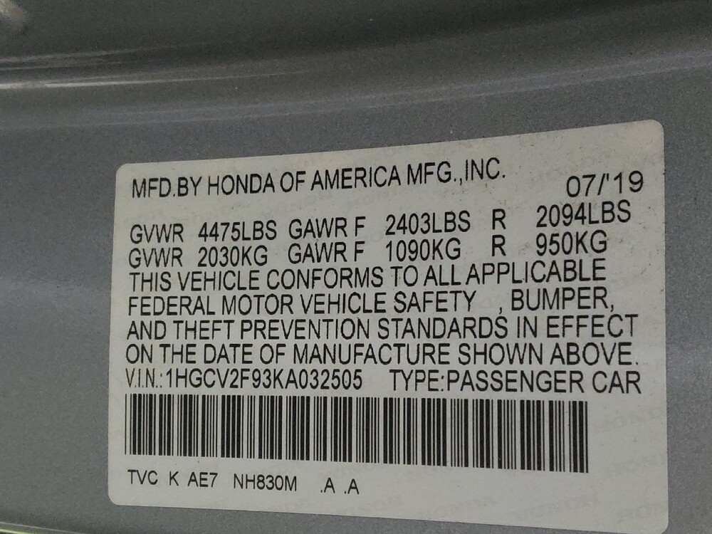 2019 Honda Accord in Greensboro, NC 27407 - 18141425 33