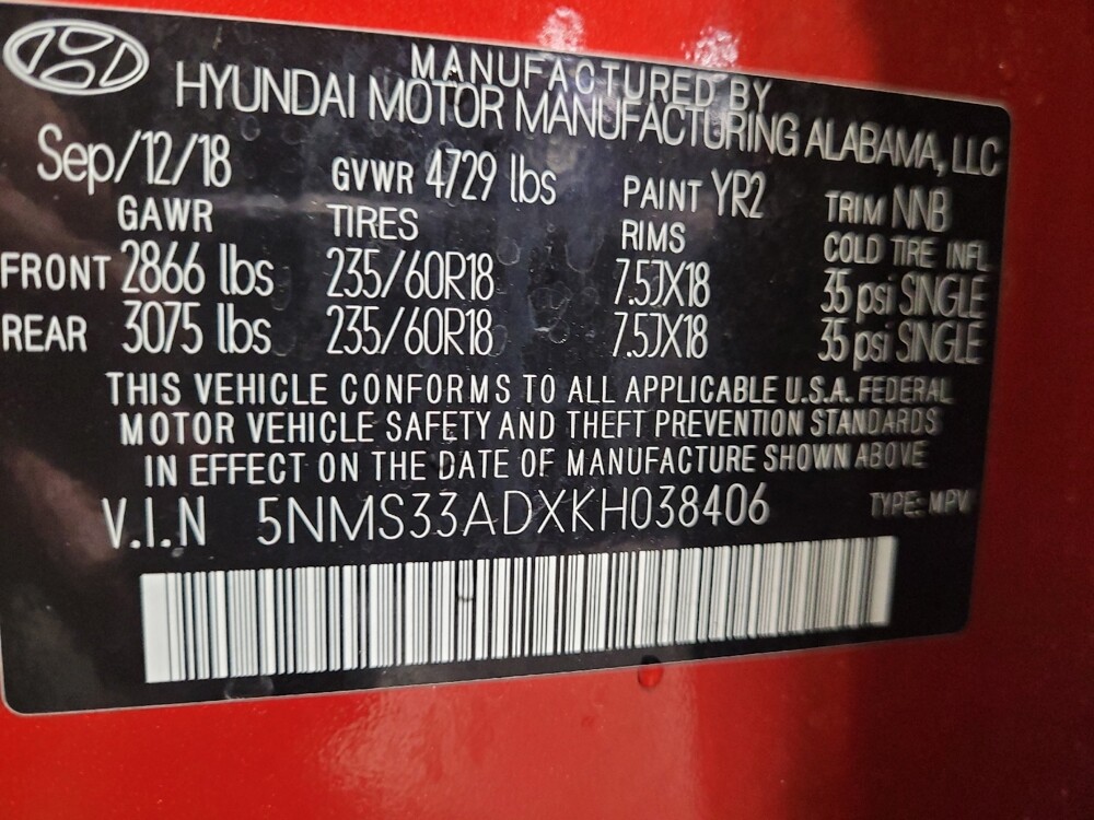2019 Hyundai Santa Fe in Sacramento, CA 95821 - 18141478 33