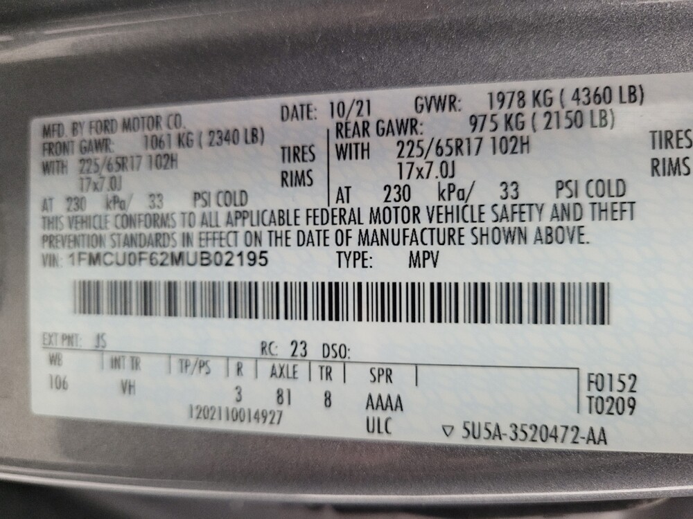 2021 Ford Escape in Madison, TN 37115 - 18141928 33