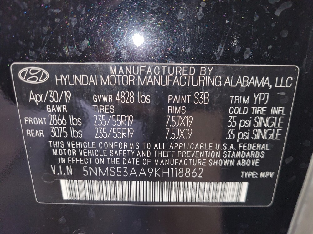 2019 Hyundai Santa Fe in Lauderdale Lakes, FL 33313 - 18141935 33
