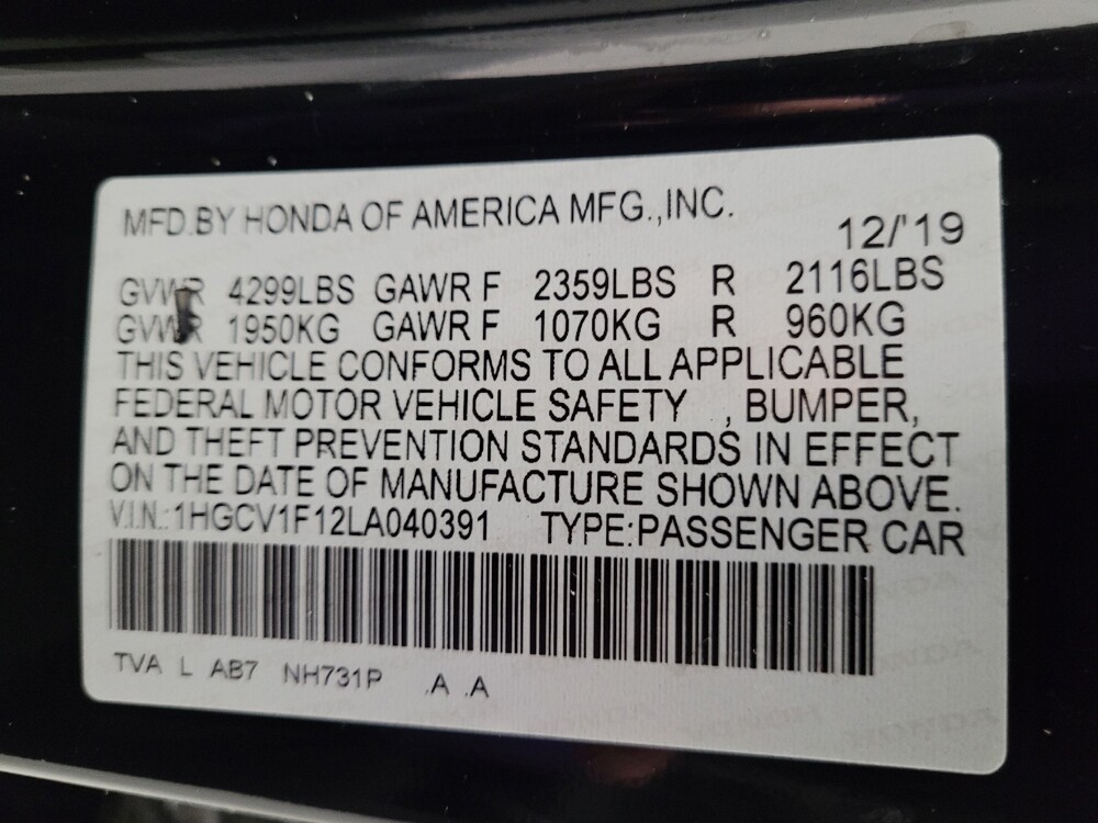 2020 Honda Accord in Downey, CA 90241 - 18141995 33