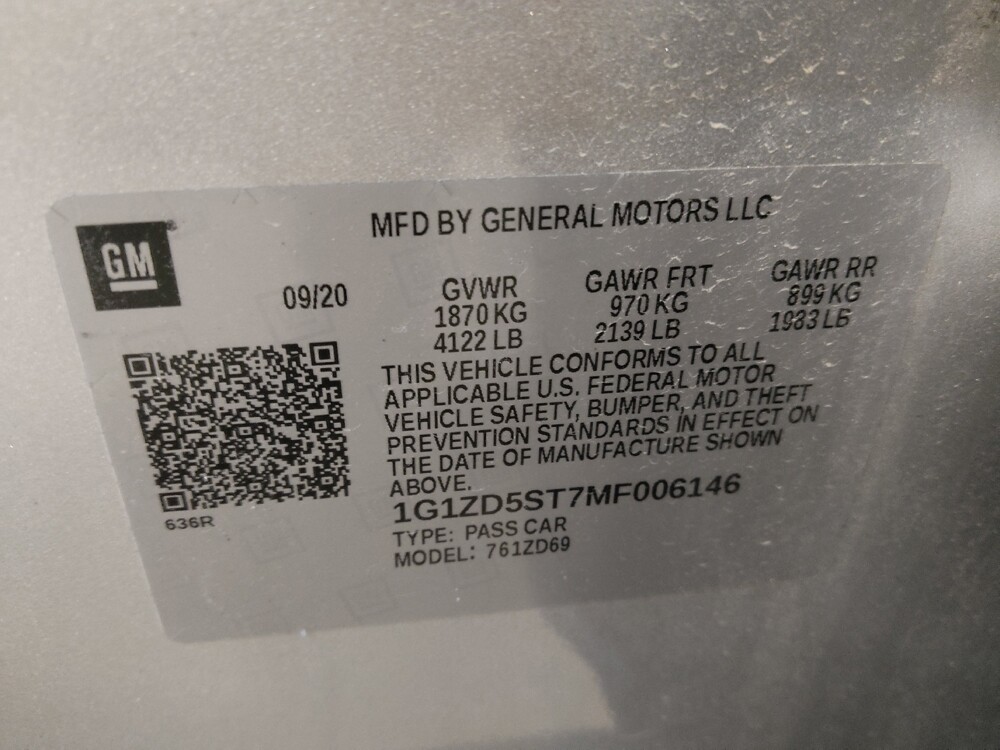 2021 Chevrolet Malibu in Salem, VA 24153 - 18142248 33