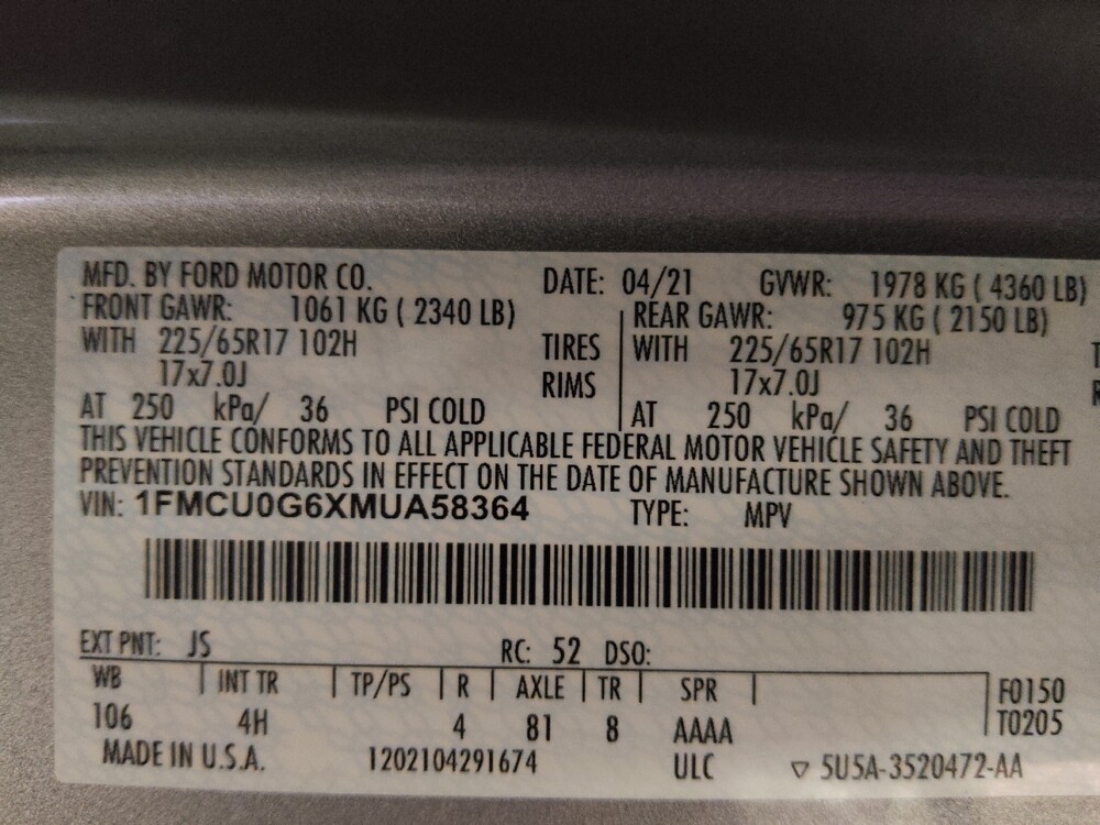 2021 Ford Escape in Stone Mountain, GA 30083 - 18142310 33