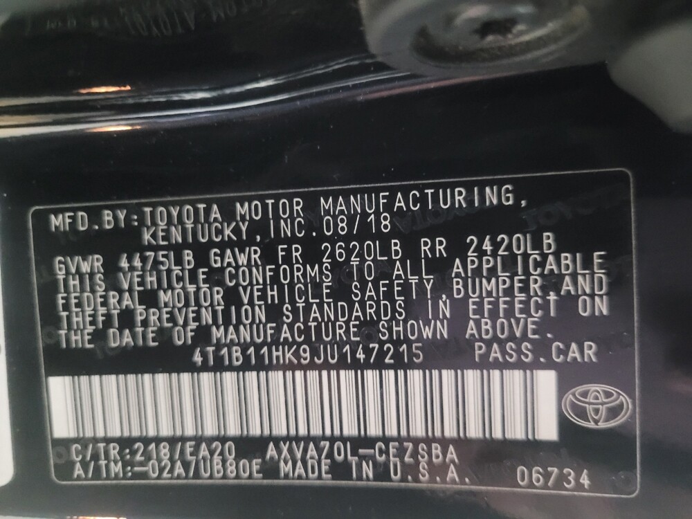 2018 Toyota Camry in Knoxville, TN 37923 - 18142362 33
