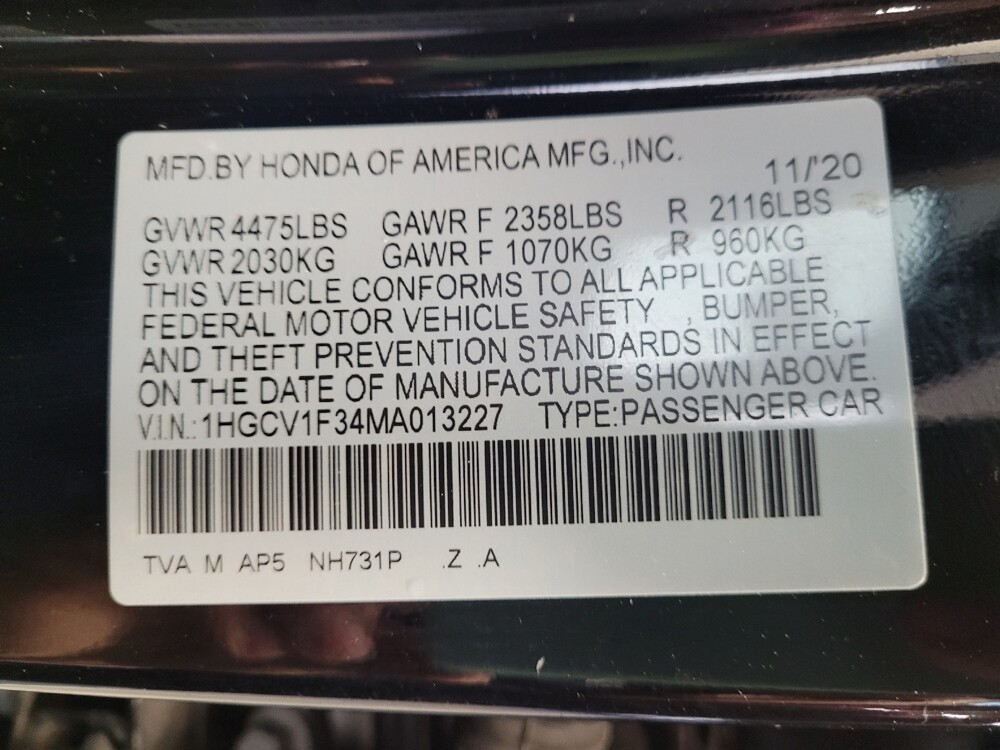 2021 Honda Accord in Montclair, CA 91763 - 18142493 33