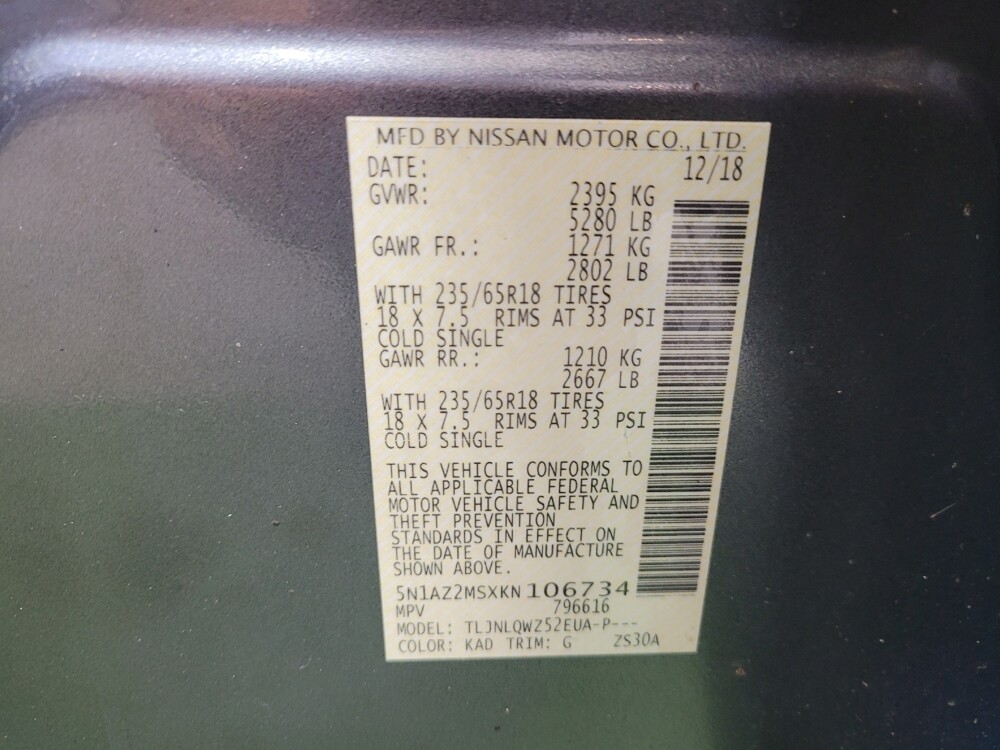 2019 Nissan Murano in Toledo, OH 43617 - 18142826 33