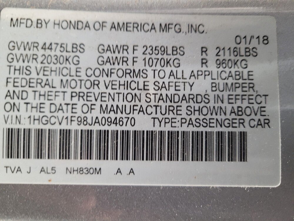 2018 Honda Accord in Downey, CA 90241 - 18143830 33