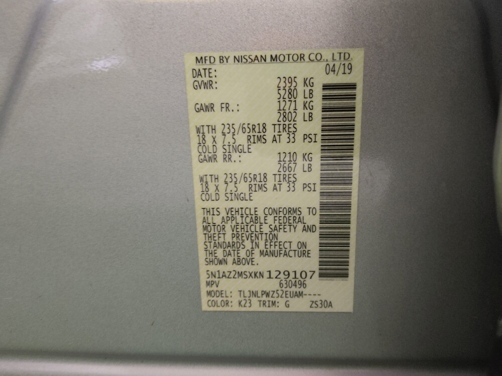 2019 Nissan Murano in Salem, VA 24153 - 18143940 33